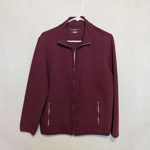 Karen Scott Jackets & Blazers - Karen Scott Sport Burgundy Zippered Jacket